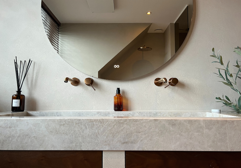 Microcement badkamer in Rijnsburg